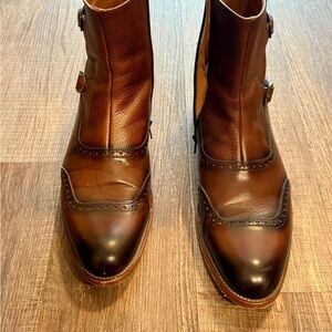 Taft Brown Leather Chelsea Boots with Brogue Detailing